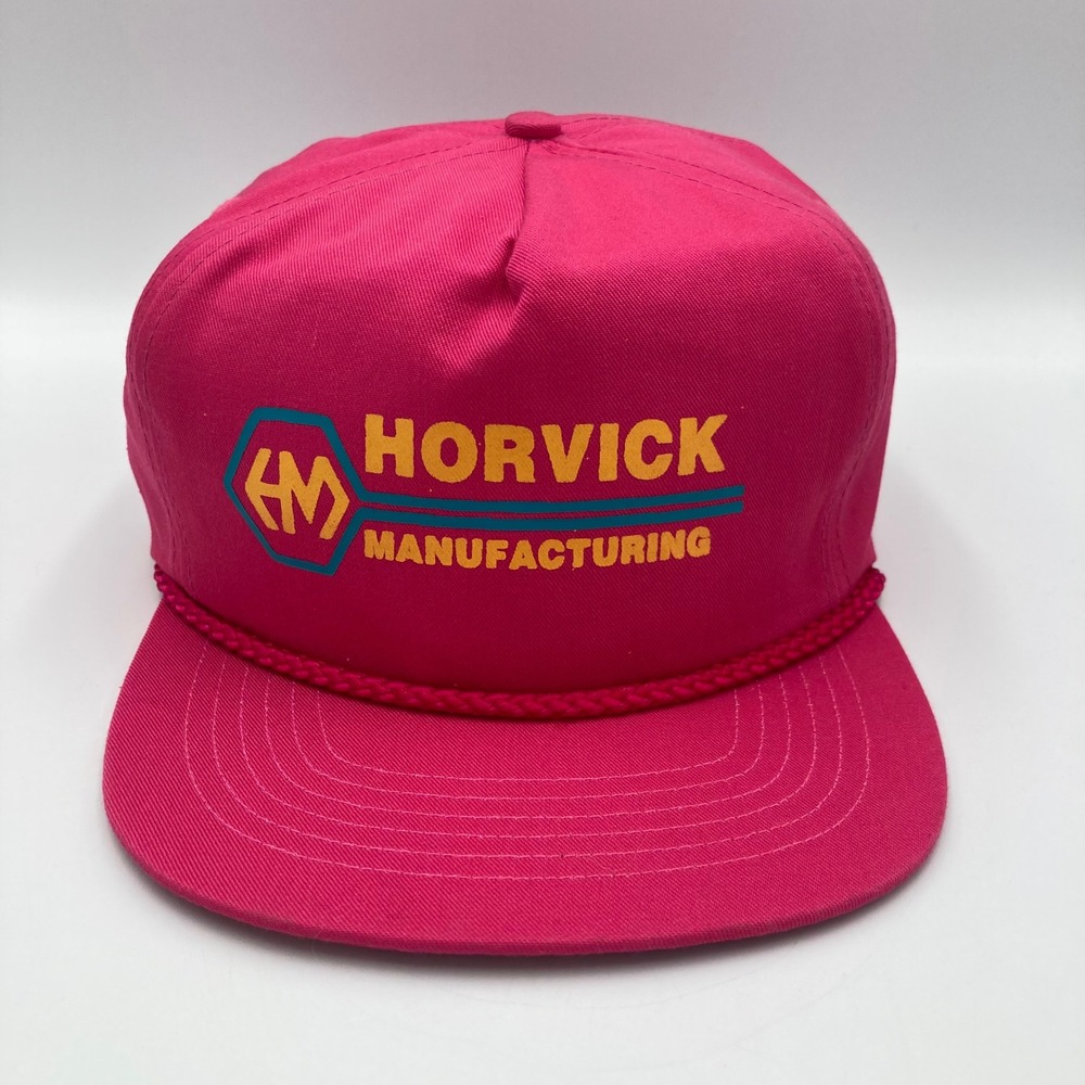 Vintage Pink Horvick Manufacturing Adjustable Plastic Cord Hat‎ Rope Decal